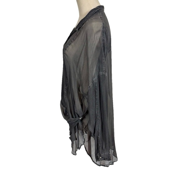 Annette Görtz Goertz Rio 100% Silk Sheer Asymmetrical Crossover Blouse 16104 - Picture 5 of 10